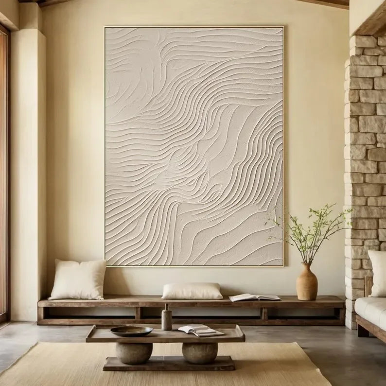 Textured Wave Flow-Abstract Water Pattern Stereoscopic Wall Art in Minimalist Style - artextured