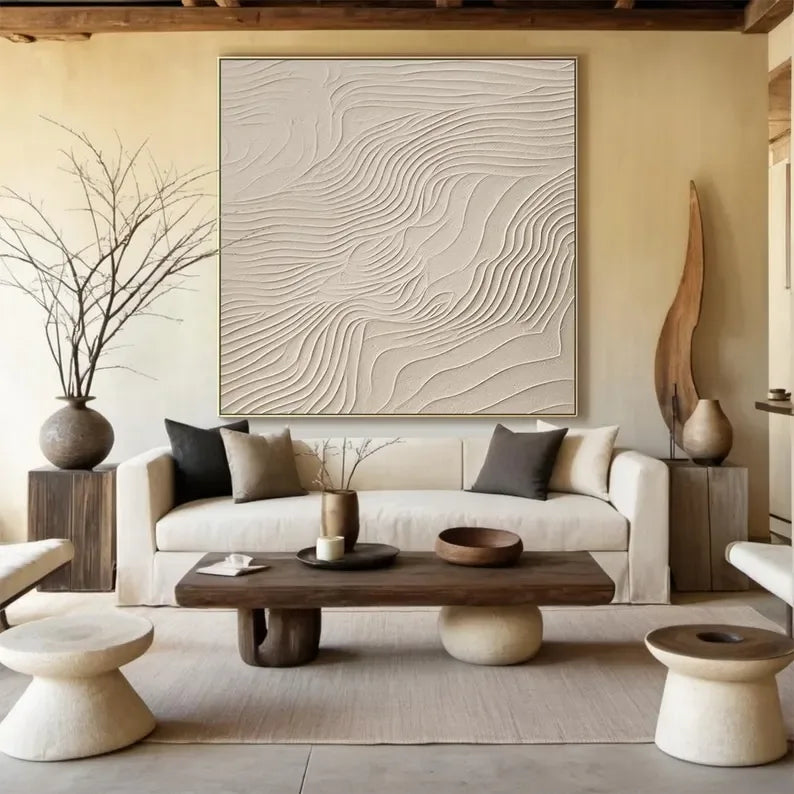 Textured Wave Flow-Abstract Water Pattern Stereoscopic Wall Art in Minimalist Style - artextured