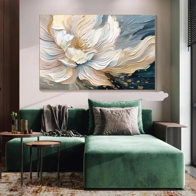 Blooming Elegance-Modern Textured 3D Floral Oil Painting Wall Art - artextured