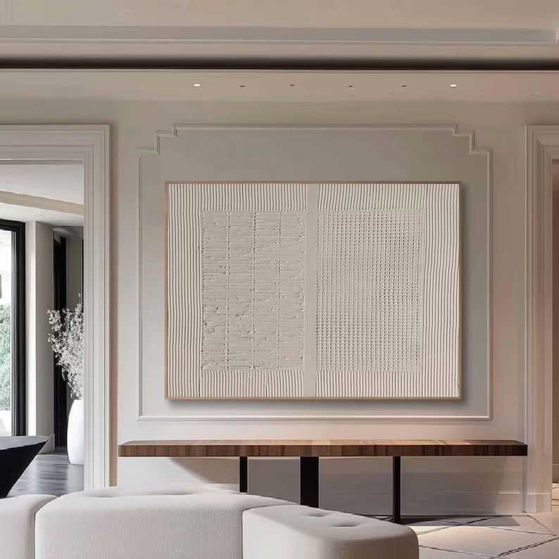 Minimalist Textured Dual Panel Wall Art SET OF 2