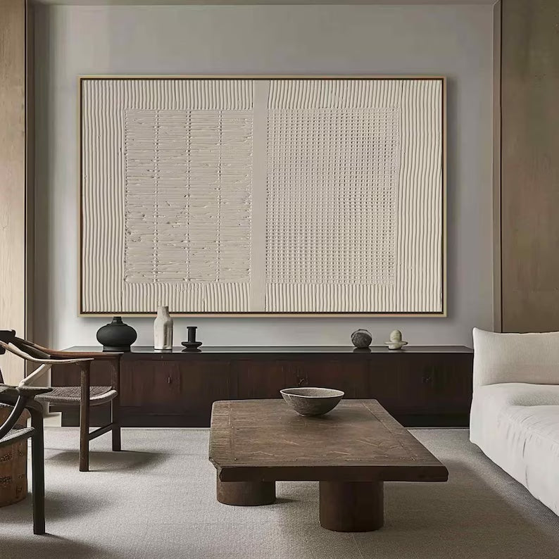 Minimalist Textured Dual Panel Wall Art SET OF 2