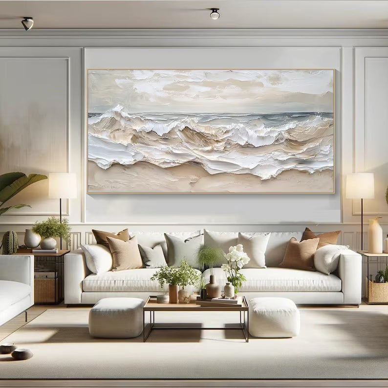 Eternal Waves-Modern Minimalist Ocean Texture Wall Art