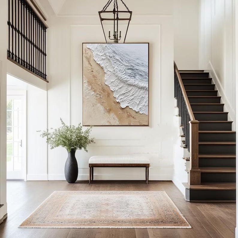 Coastal Serenity-Natural Abstract Coastal Landscape Texture Wall Art