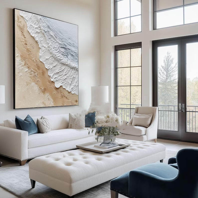 Coastal Serenity-Natural Abstract Coastal Landscape Texture Wall Art