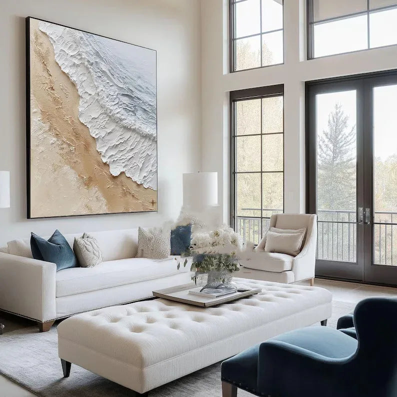 Coastal Serenity-Natural Abstract Coastal Landscape Texture Wall Art - artextured