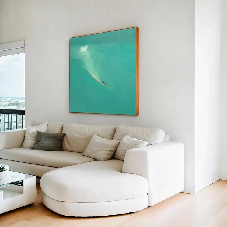 Serene Dive – Modern Ocean Swimming Canvas Art#AB0519042