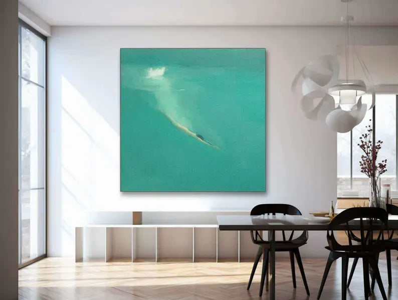 Serene Dive – Modern Ocean Swimming Canvas Art#AB0519042