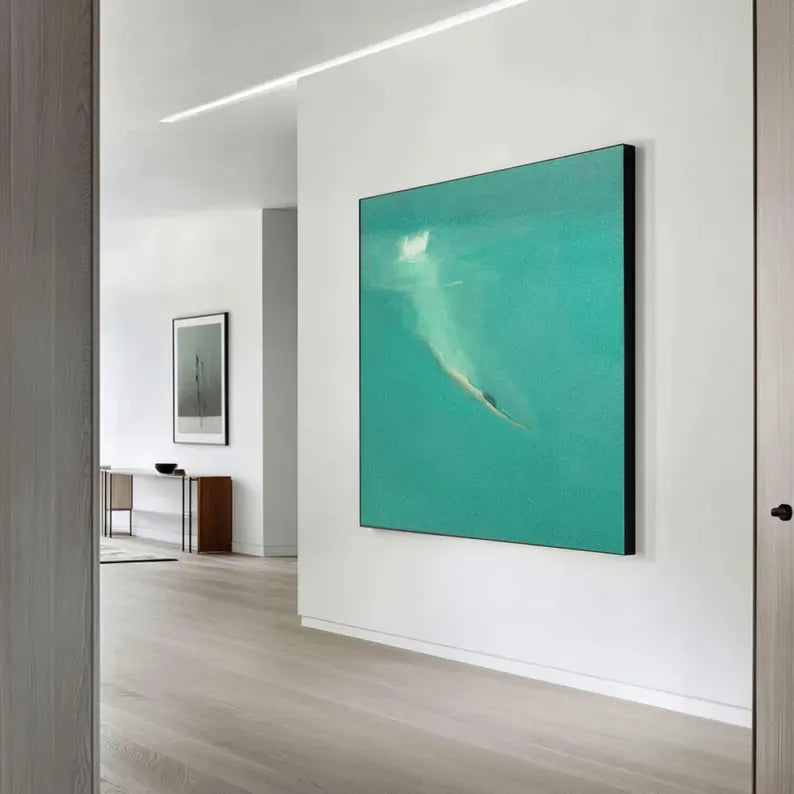Serene Dive – Modern Ocean Swimming Canvas Art#AB0519042