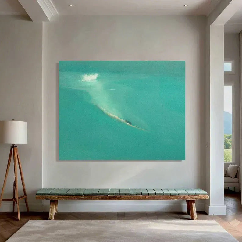 Serene Dive – Modern Ocean Swimming Canvas Art#AB0519042