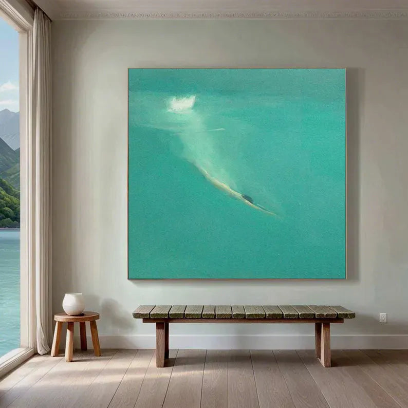 Serene Dive – Modern Ocean Swimming Canvas Art#AB0519042
