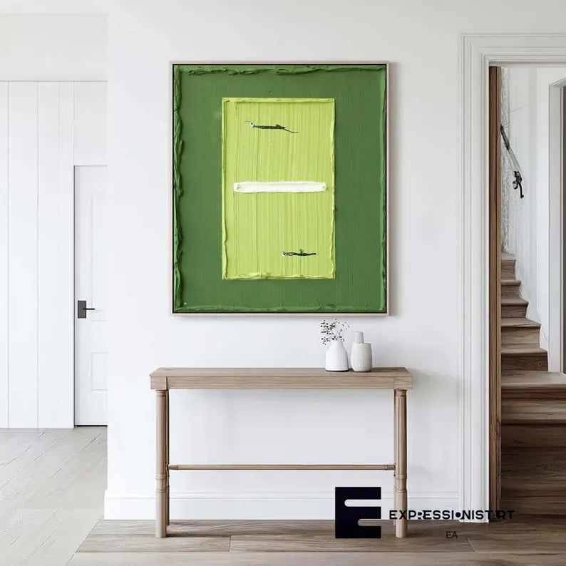 Minimalist Three Color Blocks Abstract Painting – Modern Textured Wall Art#AB0519054