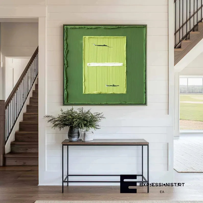 Minimalist Three Color Blocks Abstract Painting – Modern Textured Wall Art#AB0519054