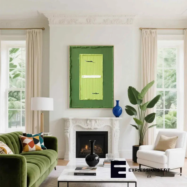 Minimalist Three Color Blocks Abstract Painting – Modern Textured Wall Art#AB0519054