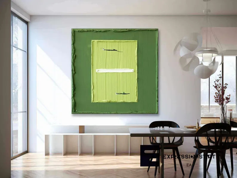 Minimalist Three Color Blocks Abstract Painting – Modern Textured Wall Art#AB0519054