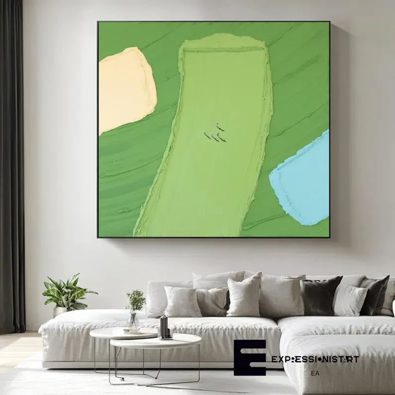Abstract Three-Color Blocks Painting – Minimalist Modern Wall Art#AB0519053