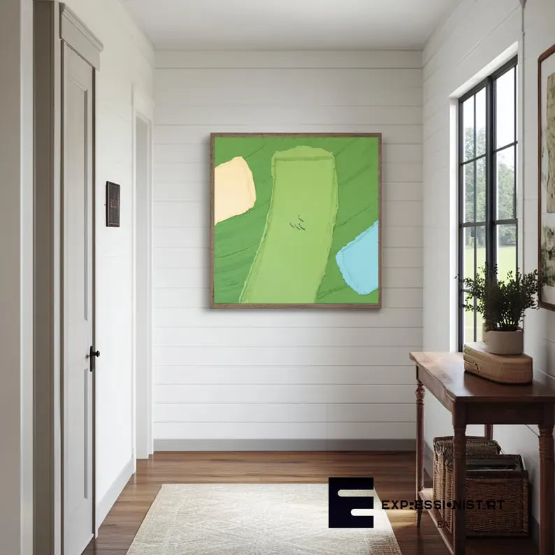 Abstract Three-Color Blocks Painting – Minimalist Modern Wall Art#AB0519053
