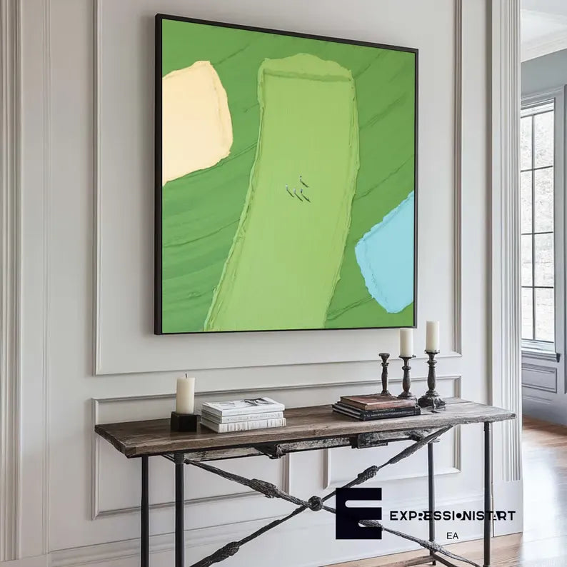 Abstract Three-Color Blocks Painting – Minimalist Modern Wall Art#AB0519053