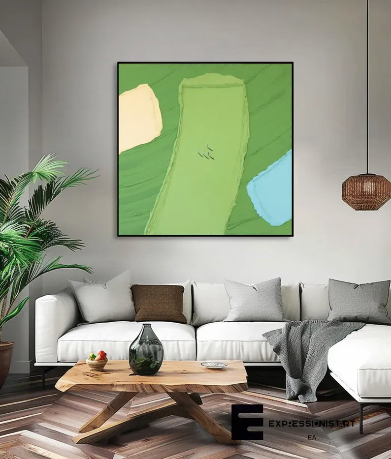 Abstract Three-Color Blocks Painting – Minimalist Modern Wall Art#AB0519053