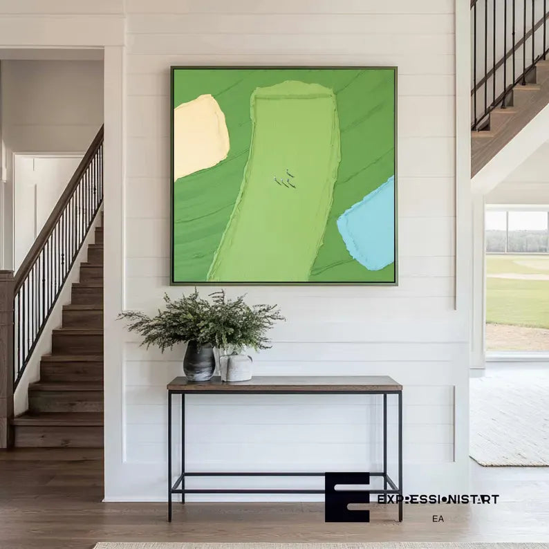 Abstract Three-Color Blocks Painting – Minimalist Modern Wall Art#AB0519053
