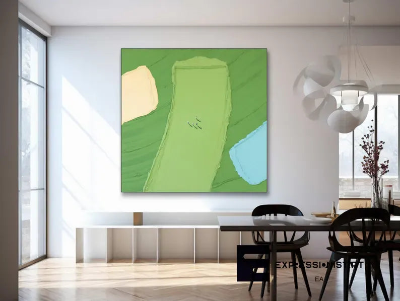 Abstract Three-Color Blocks Painting – Minimalist Modern Wall Art#AB0519053