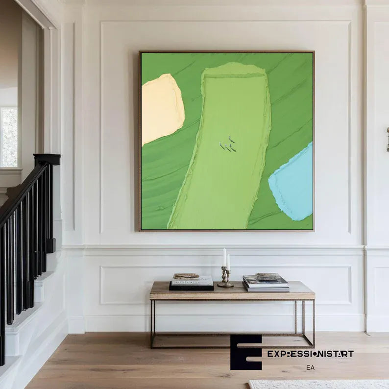 Abstract Three-Color Blocks Painting – Minimalist Modern Wall Art#AB0519053