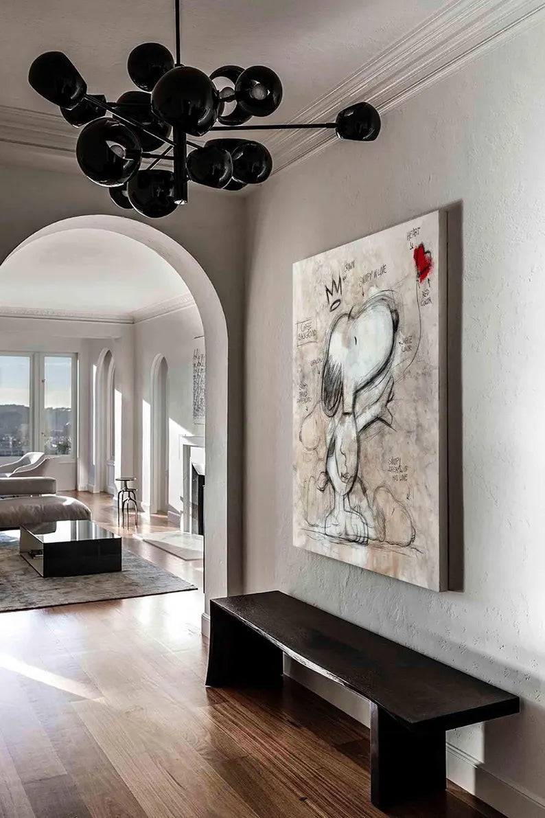 Snoopy Sketch – Playful Dog Canvas Art#AB0519026