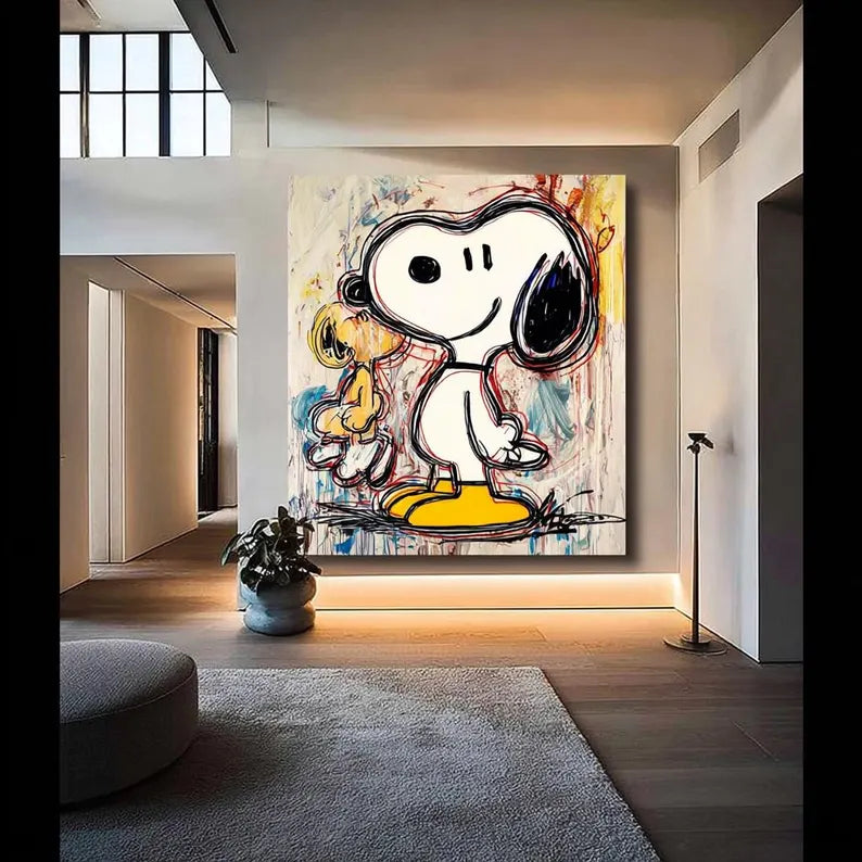 Snoopy & Woodstock – Playful Canvas Art#AB0519029