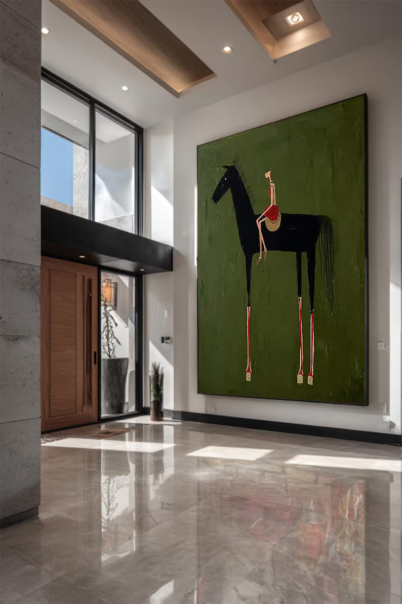 Rider on Horse – Modern Abstract Canvas Art#AB0519033