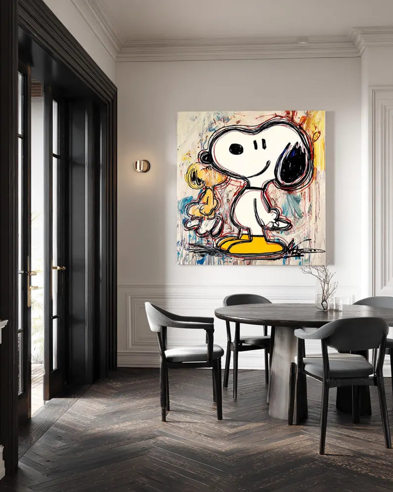 Snoopy & Woodstock – Playful Canvas Art#AB0519029