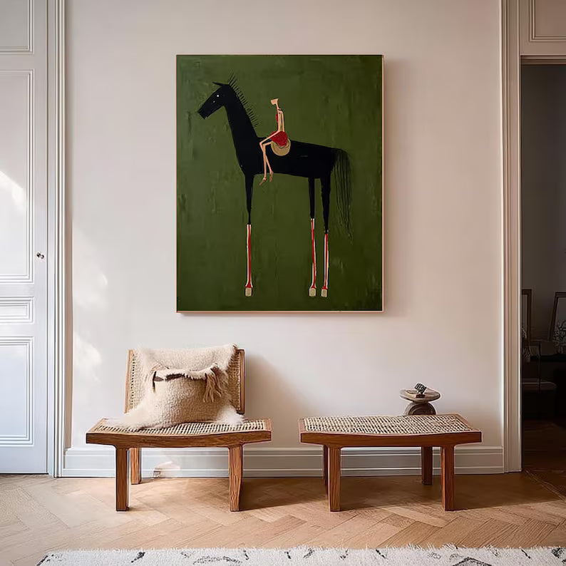 Rider on Horse – Modern Abstract Canvas Art#AB0519033