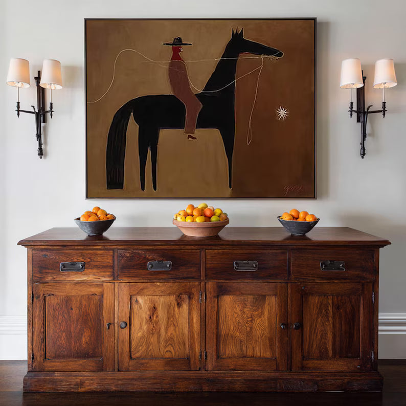 Minimalist Rider – Abstract Horse Canvas Art#AB0519034