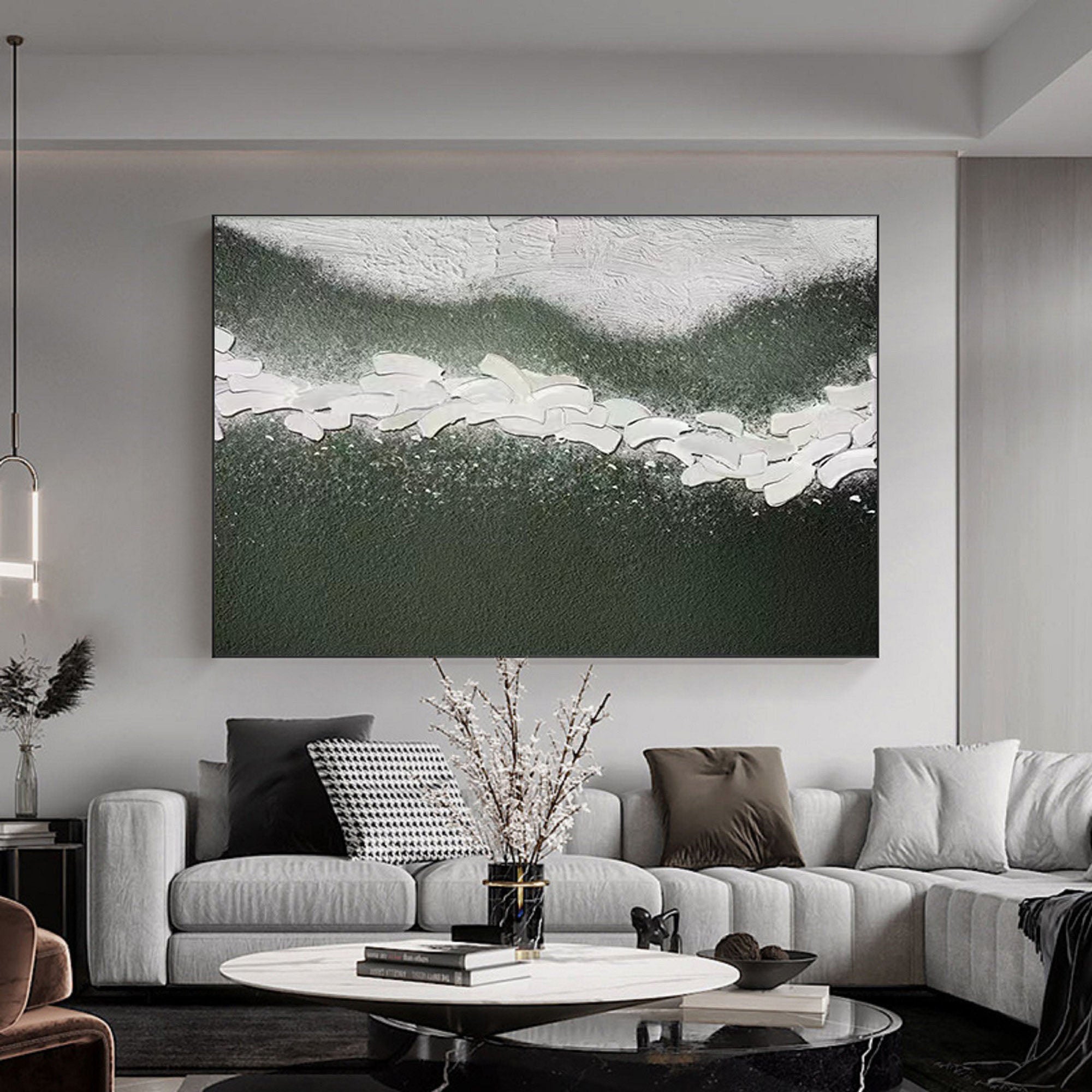 Path of Serenity: Textured Abstract Landscape Canvas