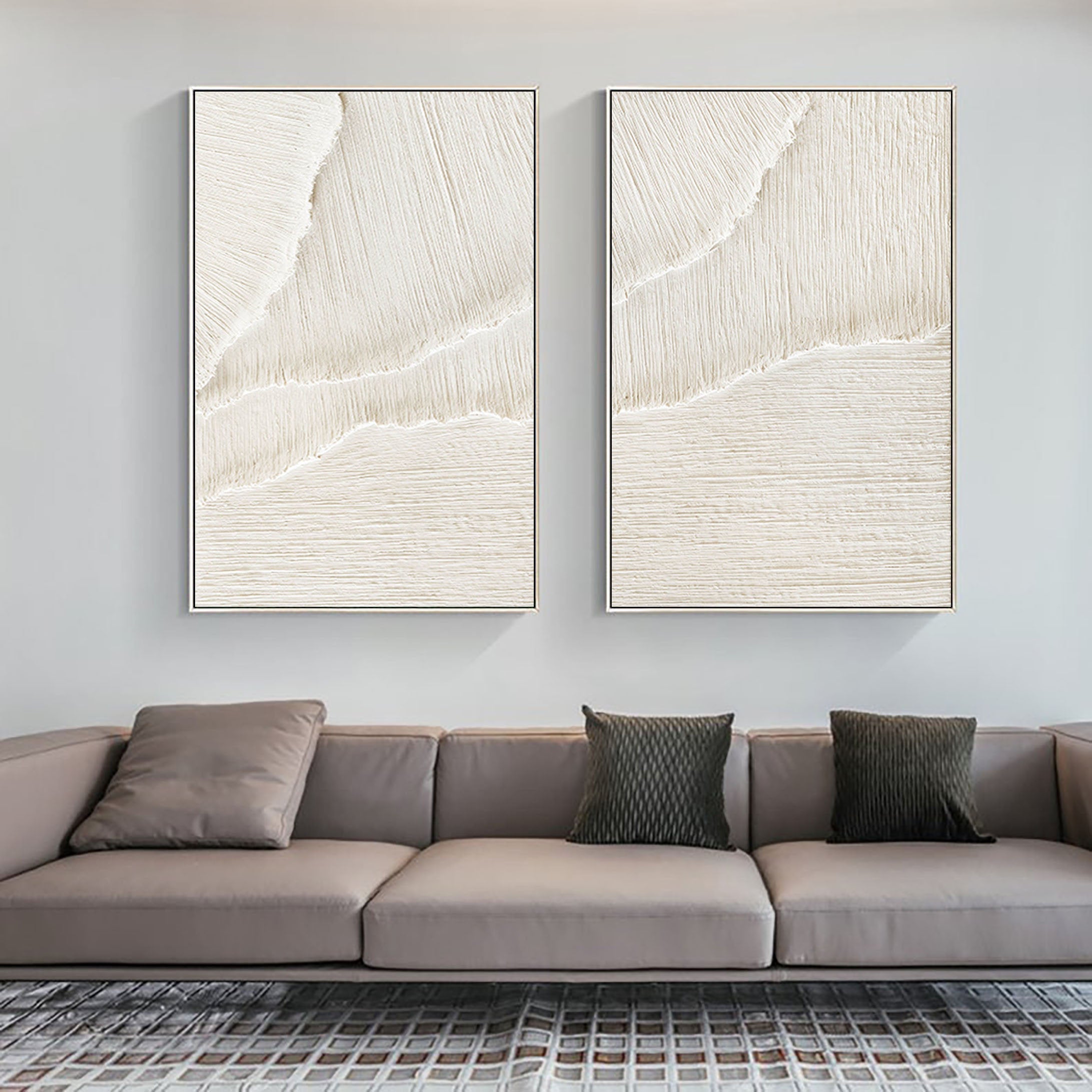 Ethereal Flow - Dual Minimalist Textured Wall Art SET OF 2