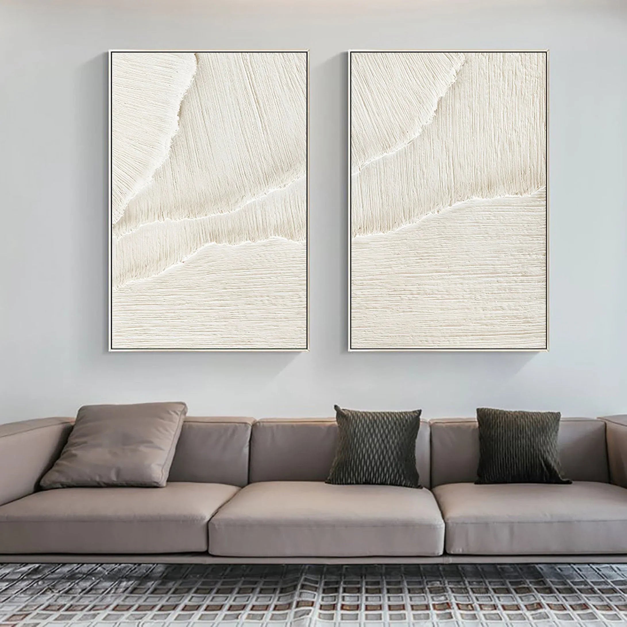 Ethereal Flow - Dual Minimalist Textured Wall Art SET OF 2 - artextured