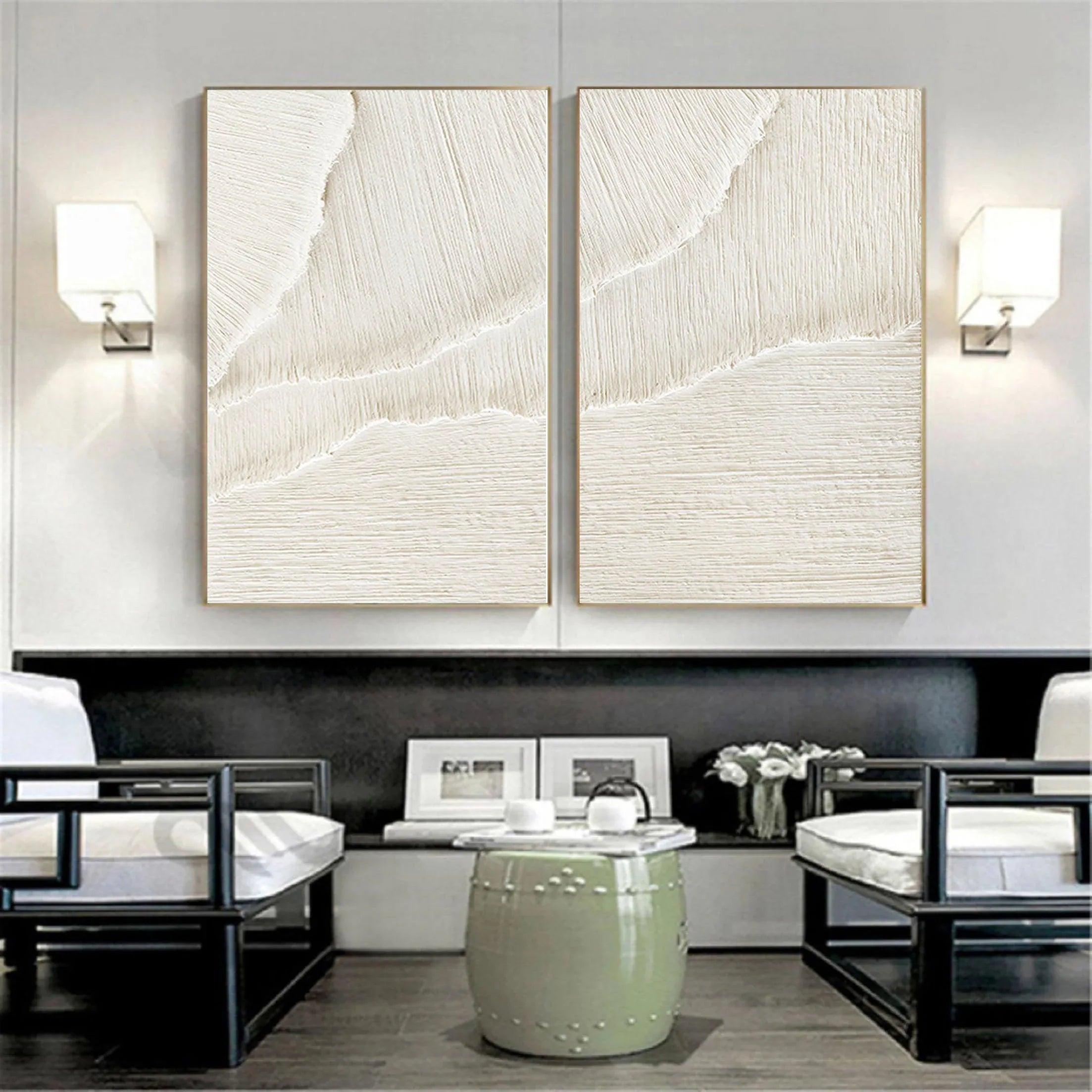 Ethereal Flow - Dual Minimalist Textured Wall Art SET OF 2 - artextured