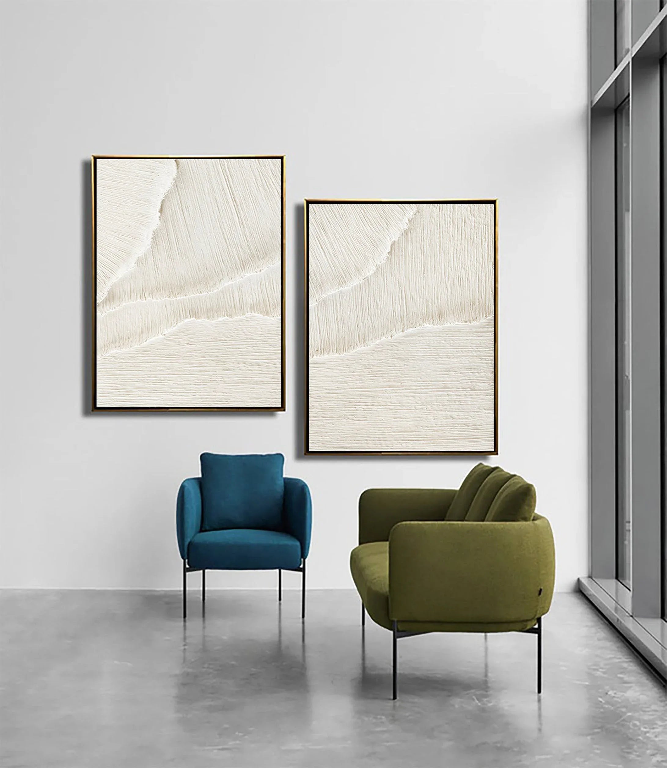 Ethereal Flow - Dual Minimalist Textured Wall Art SET OF 2 - artextured
