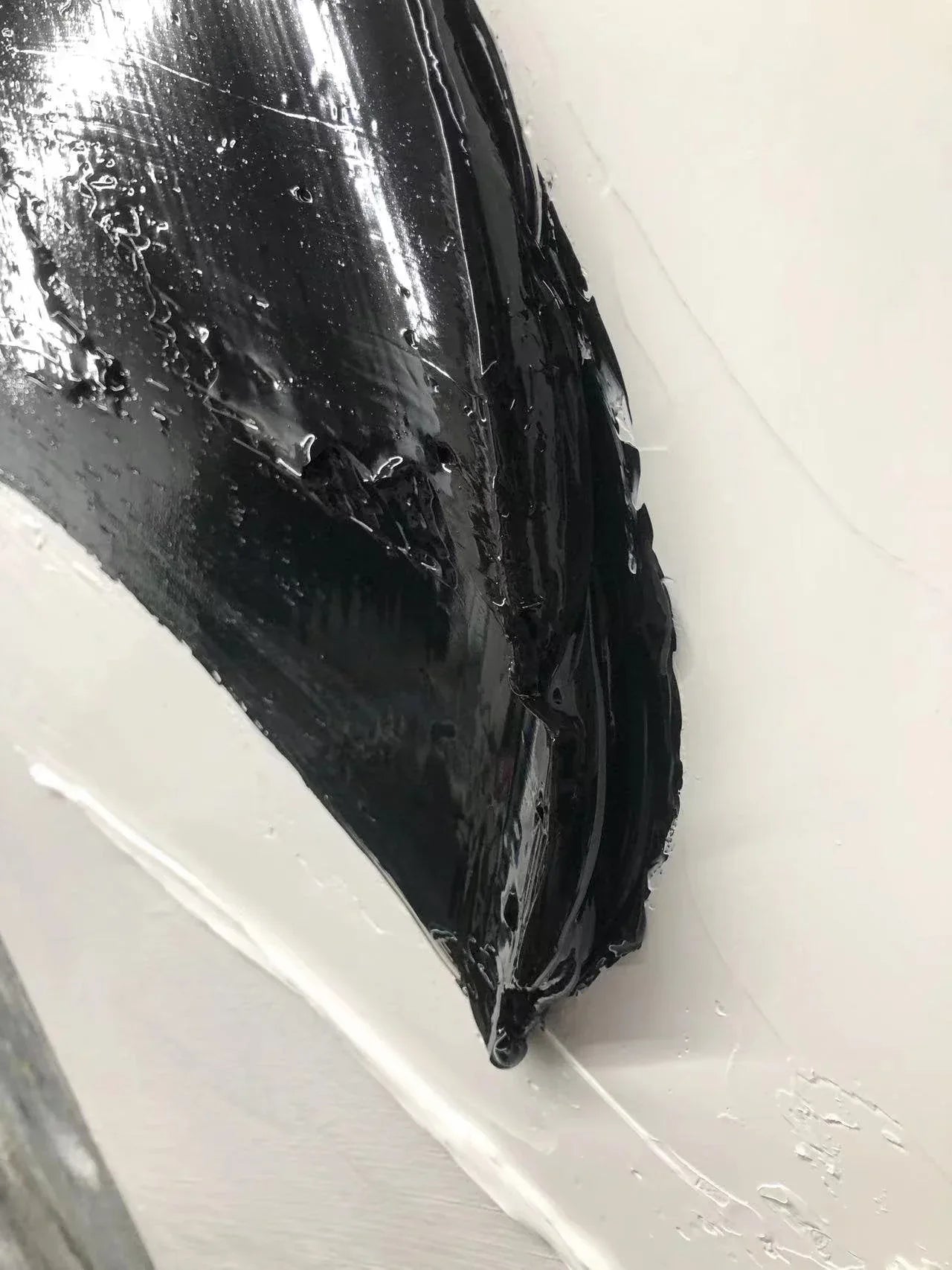 Monochrome Motion in Texture-Hand-Painted Impasto Black and White Abstract Wall Art - artextured