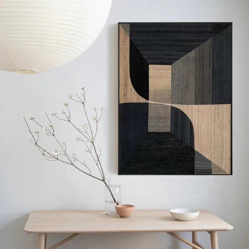 Geometric Tranquility-Geometric Space Abstract Wall Art with Extremely Simple Style - artextured