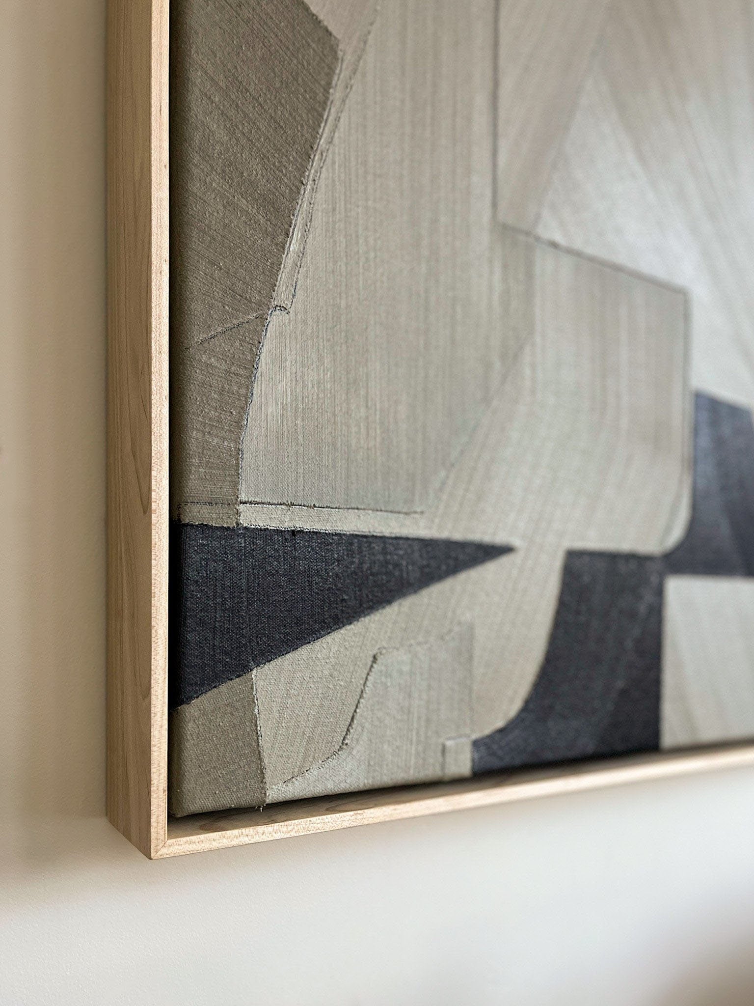 Linear Perspective-Minimalist Geometric Hand Drawn Grey Abstract Wall Art