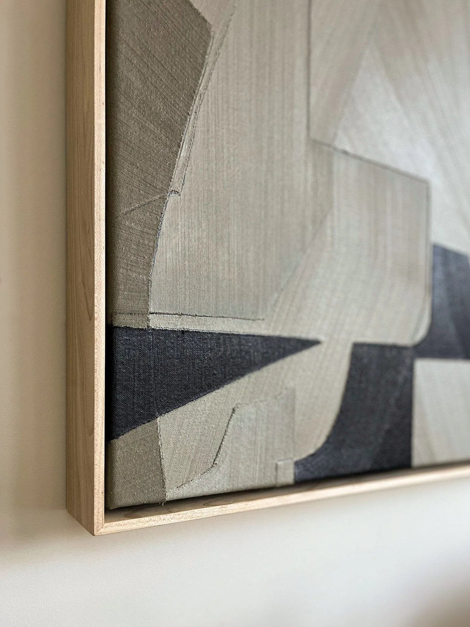 Linear Perspective-Minimalist Geometric Hand Drawn Grey Abstract Wall Art - artextured