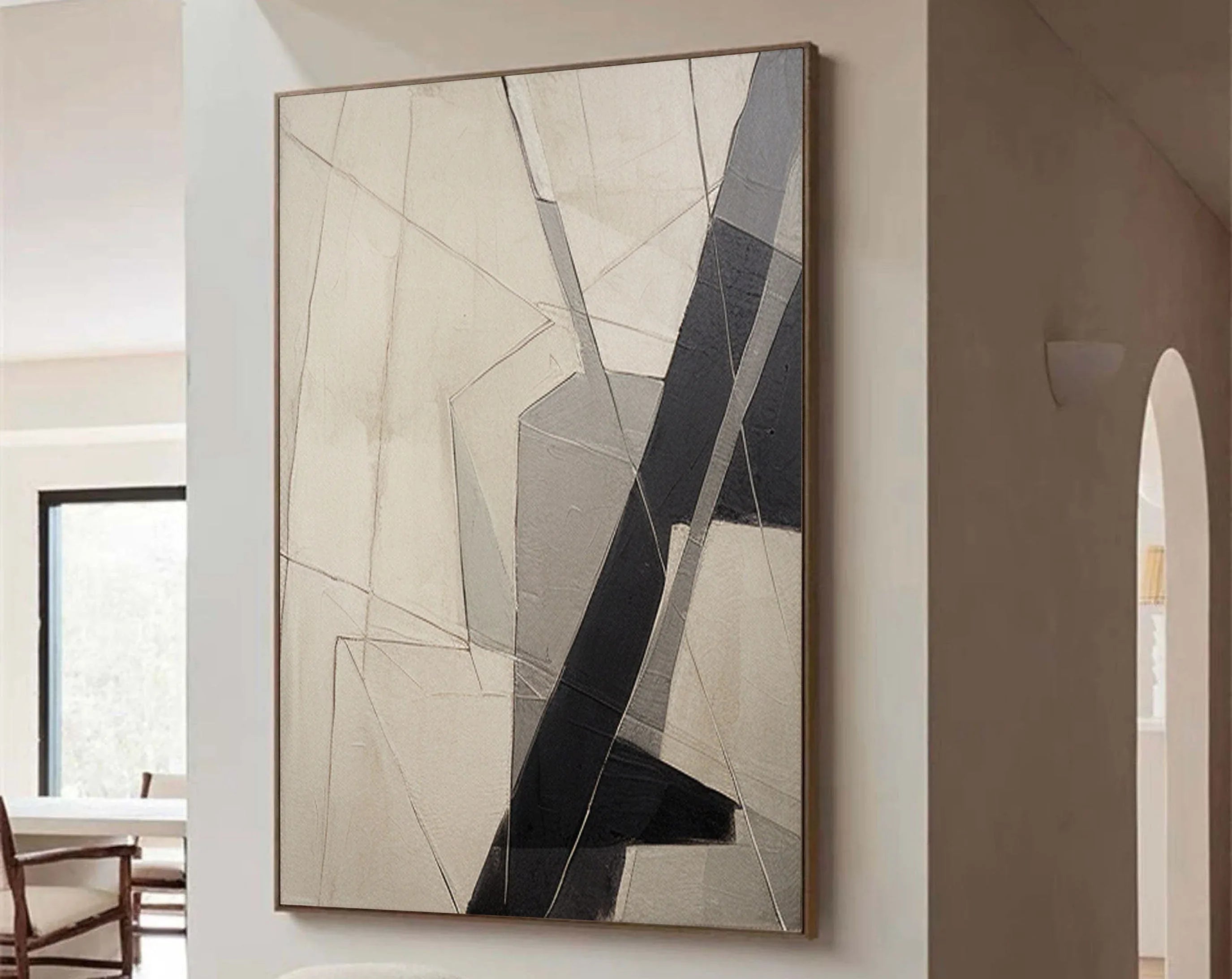 Intersecting Paths-Hand Drawn Geometric Three-Dimensional Texture Abstract Wall Art - artextured