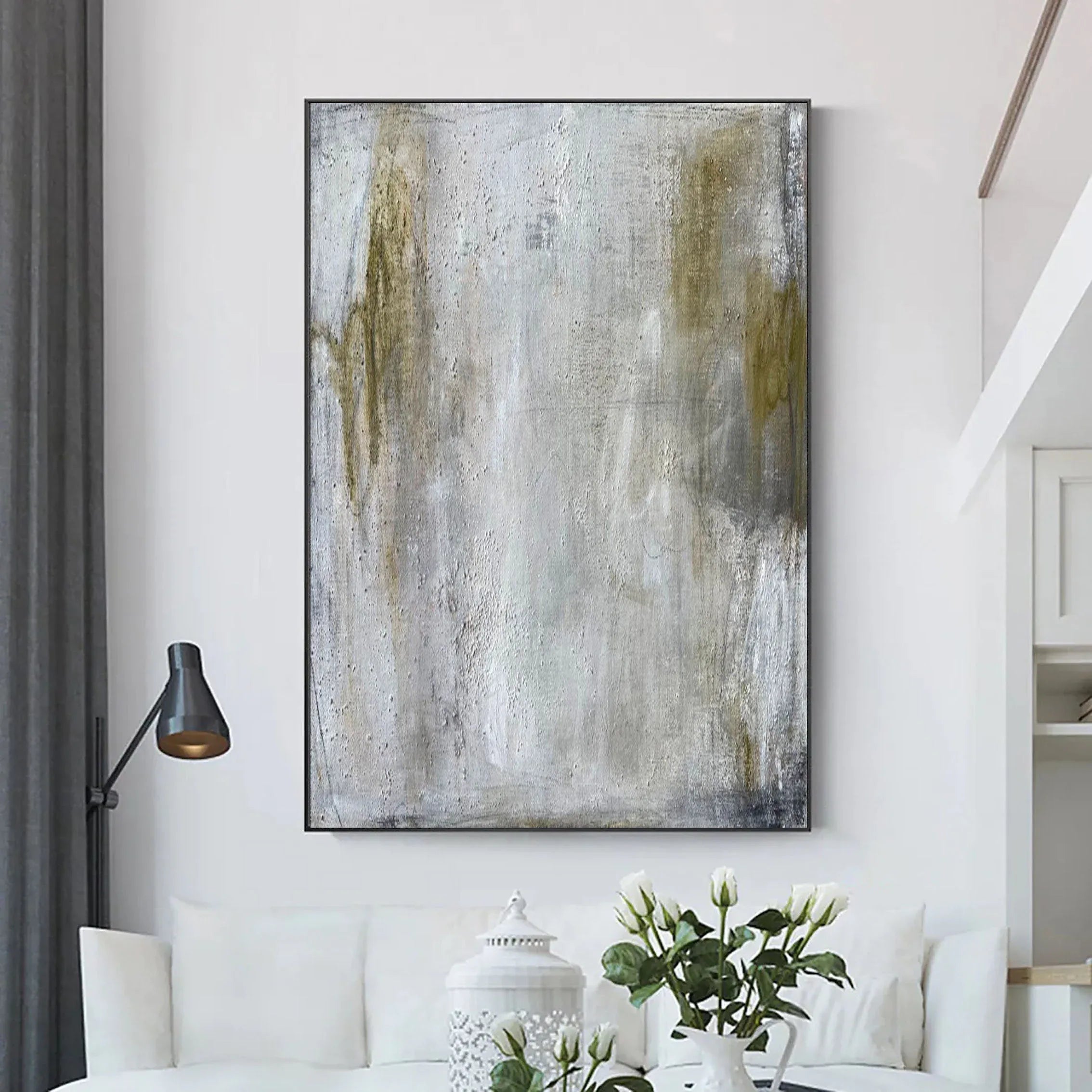 Gray Texture Echo-Grey Green Abstract Texture Wall Art for Modern Home Decoration - artextured