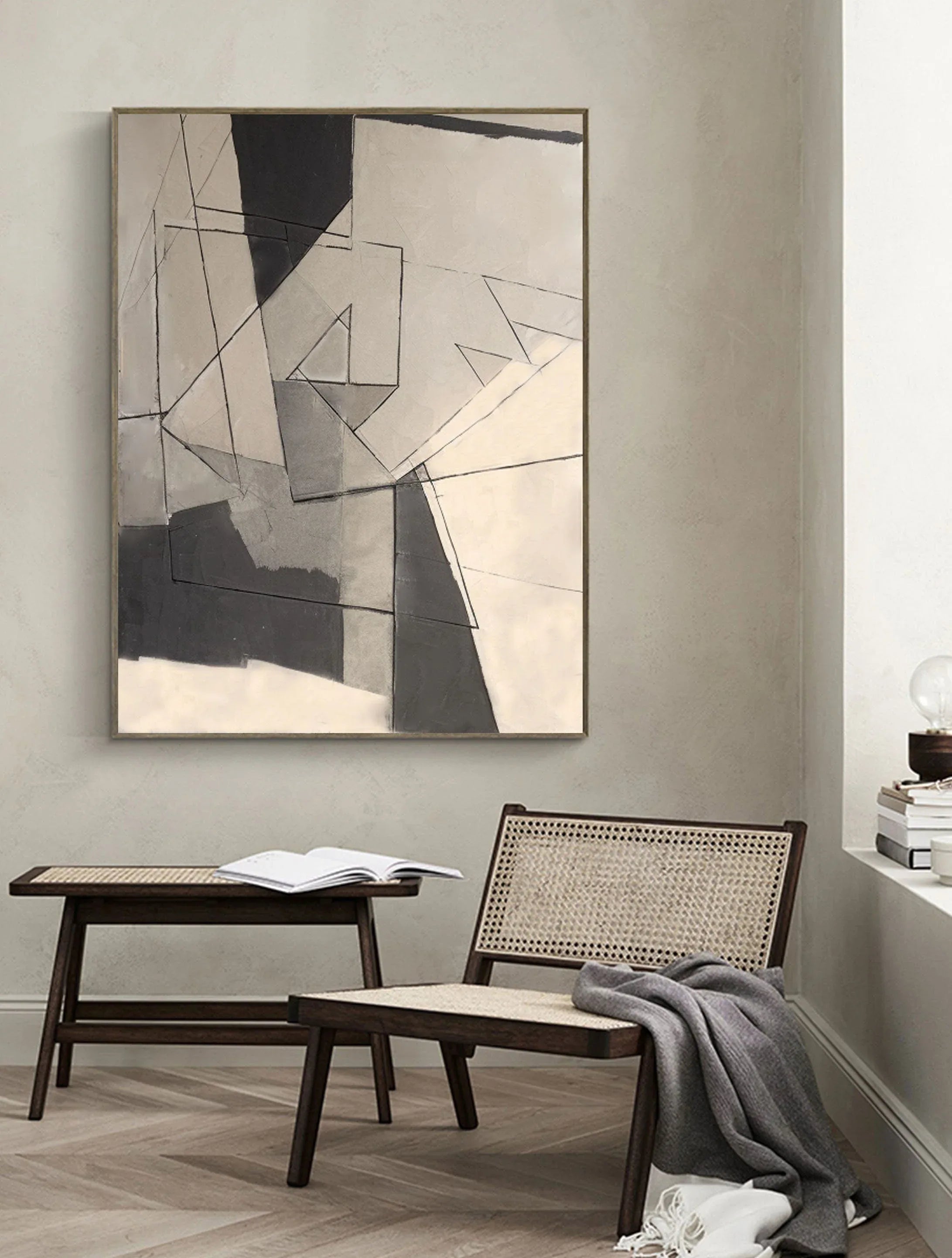 Fractured Dimensions-Geometric Abstract Wall Art in Modern Home Decoration - artextured