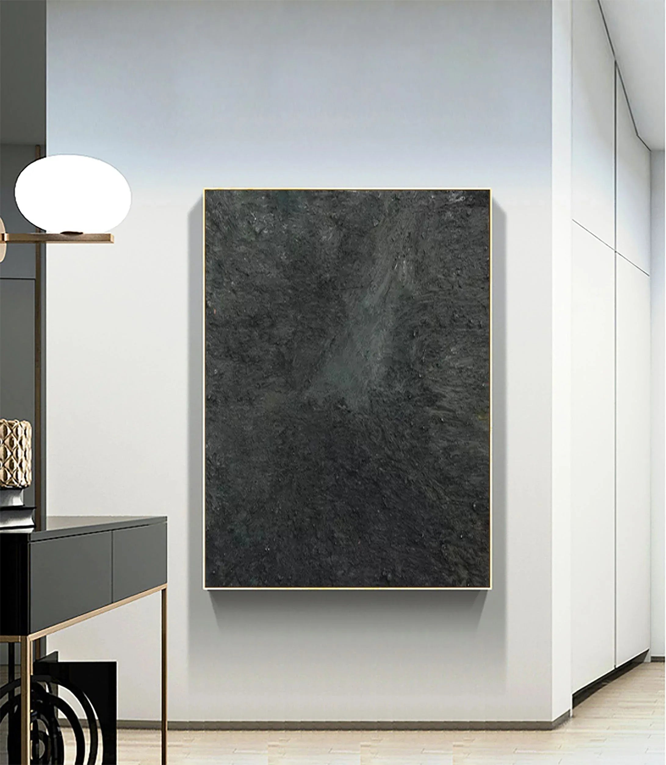 Graphite Echo-Minimalist Charcoal Textured Wall Art - artextured