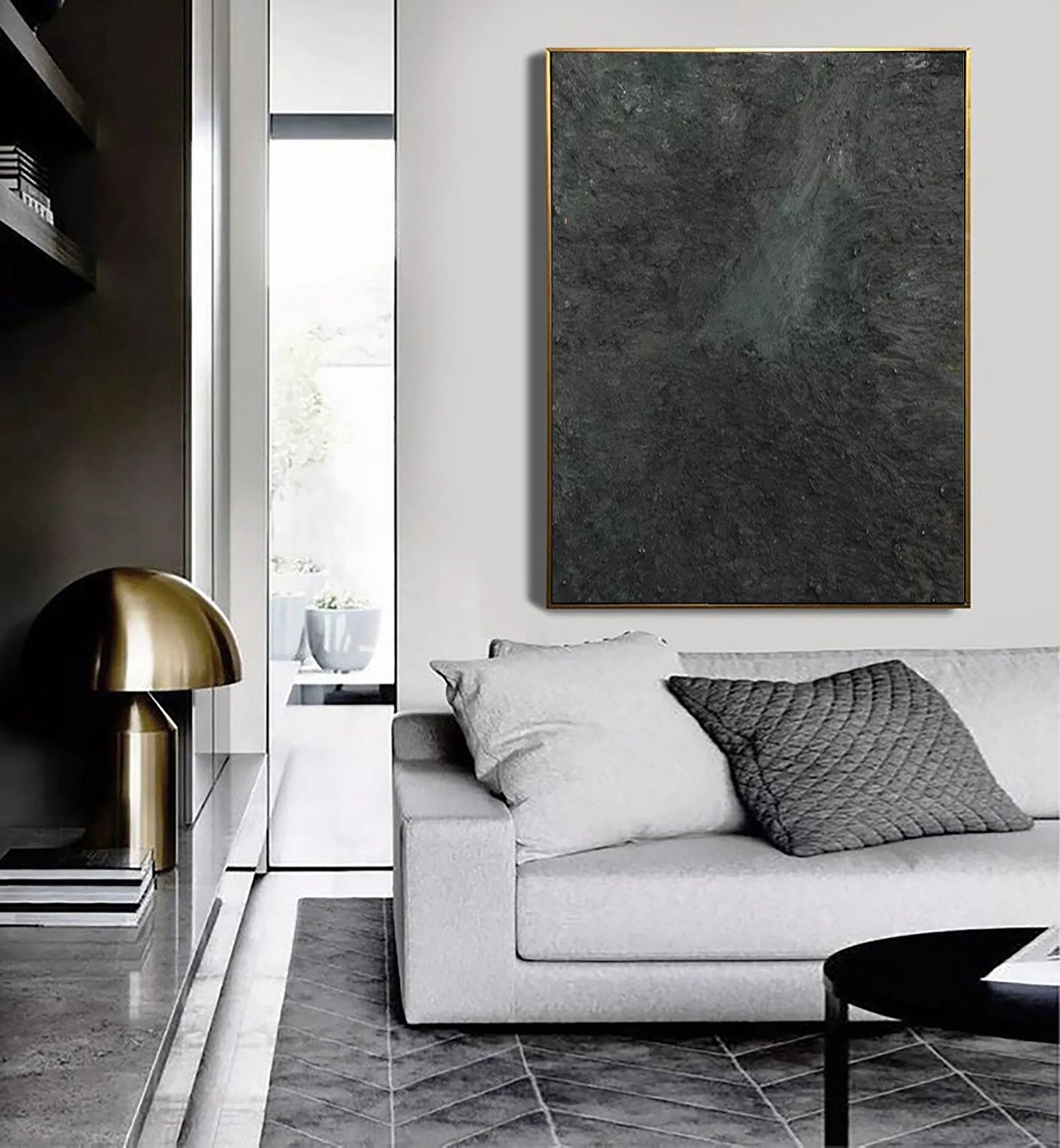 Graphite Echo-Minimalist Charcoal Textured Wall Art - artextured