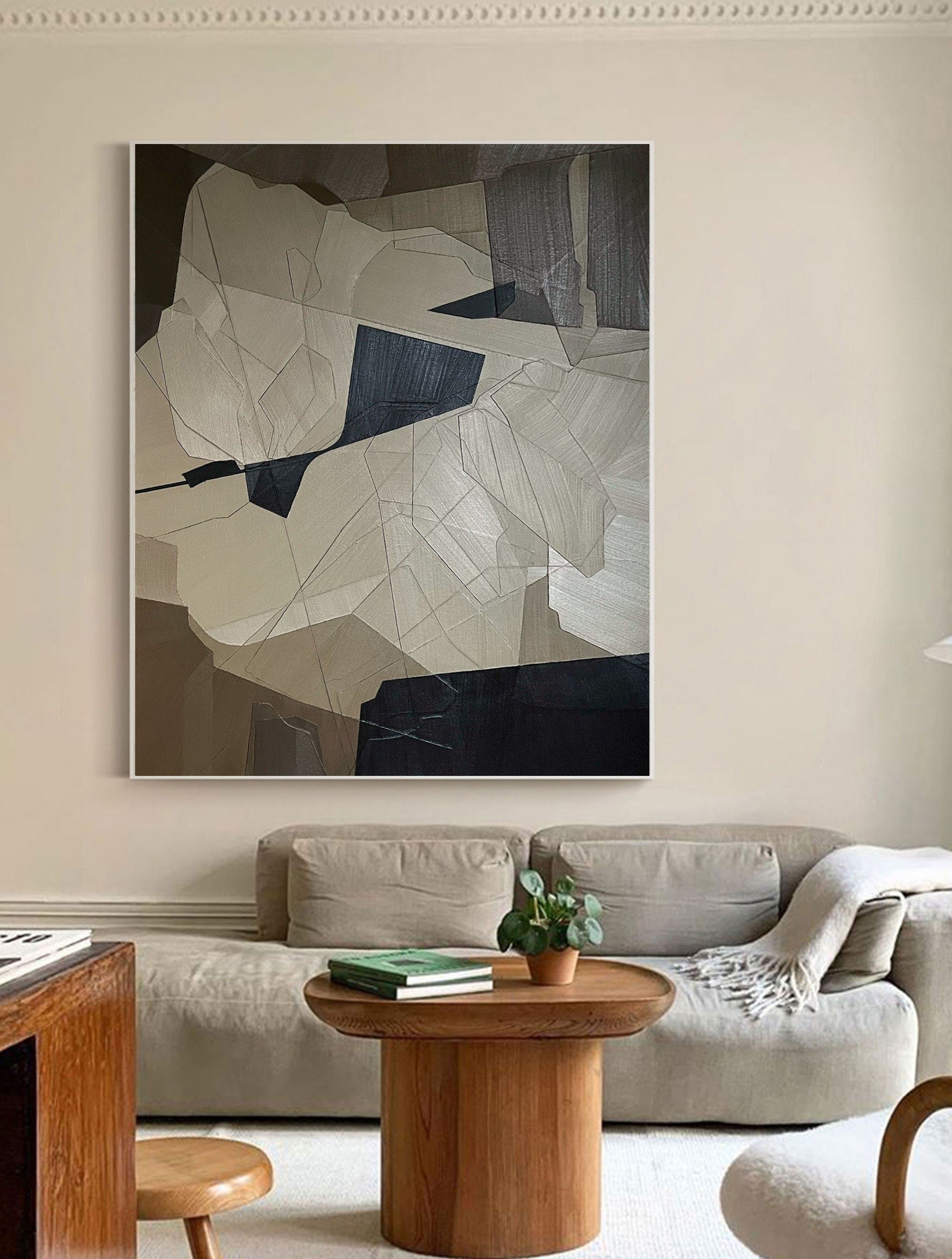 Fragmented Harmony: Abstract Geometric Canvas Art