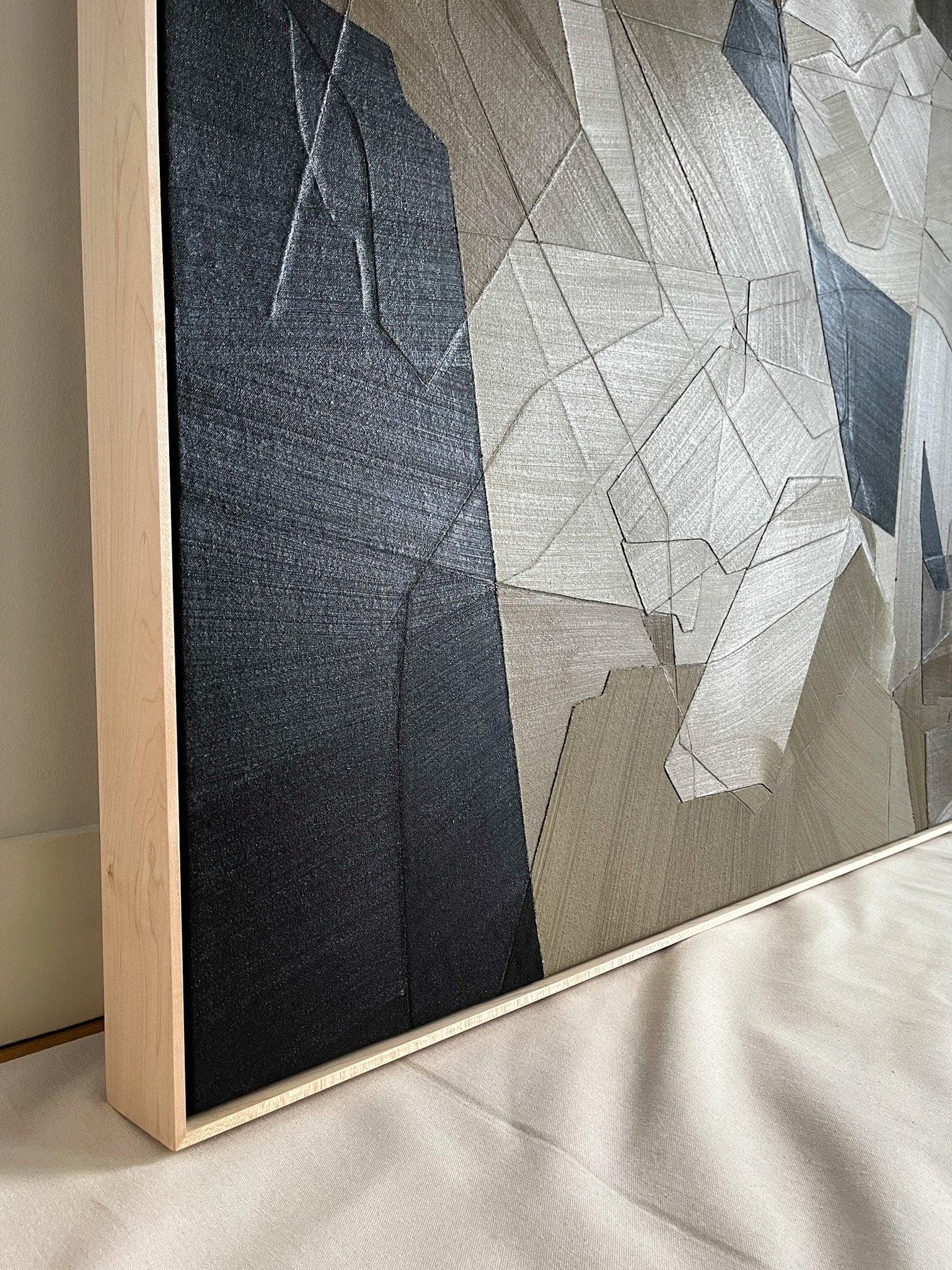 Fragmented Harmony-Geometric Abstract Irregular Wall Art in Modern Minimalist Home Decoration - artextured