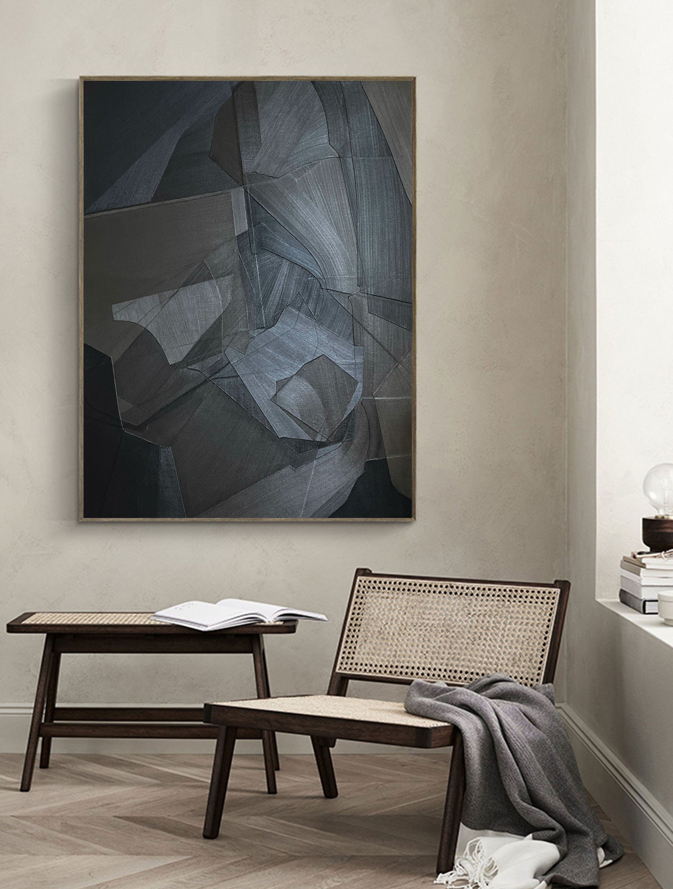 Dark Geometric Abstract Wall Art