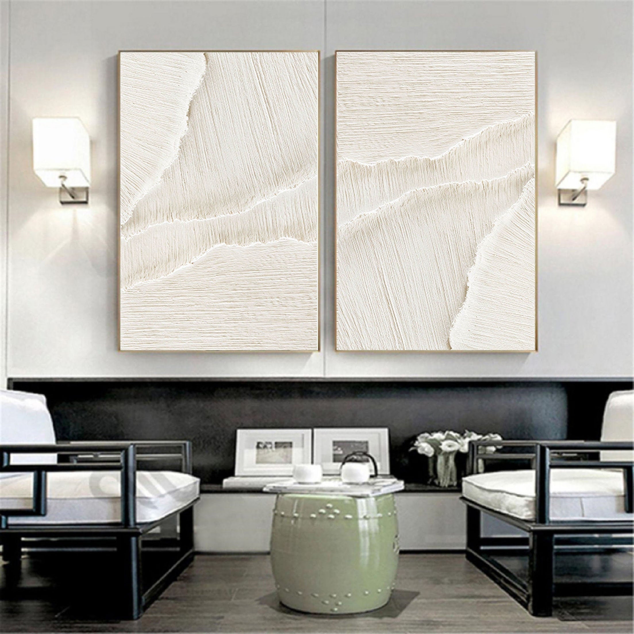 Desert Breeze - Dual Minimalist Textured Wall Art SET OF 2
