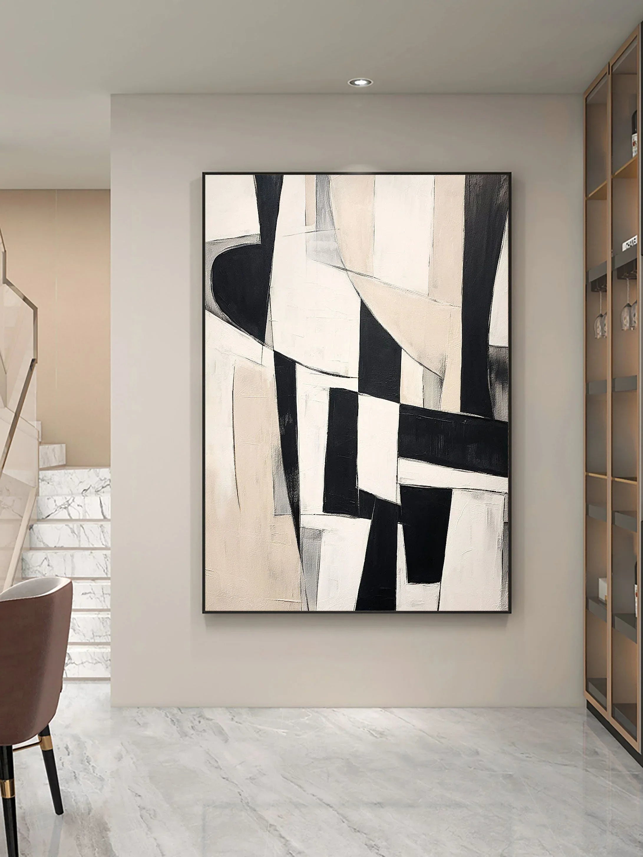 Dynamic Layers-Modern minimalist home decoration abstract geometric wall art - artextured